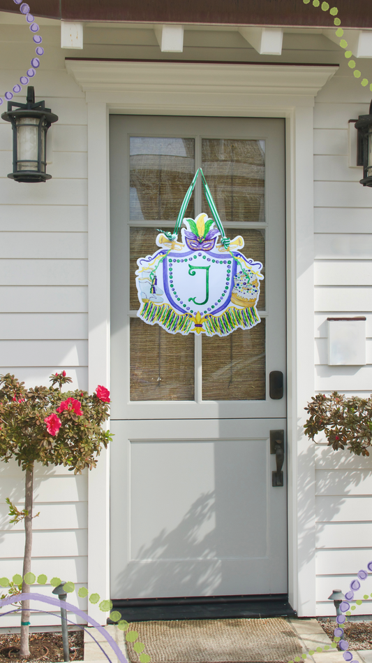 Mardi Gras Crest Door Hanger