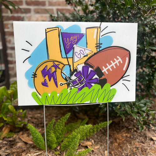 Yay! Go! - Football Fan Yard Sign
