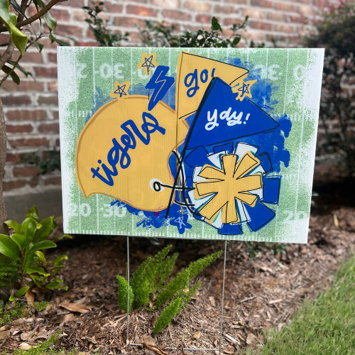 Go! Yay! Tigers - Football Fan Yard Sign