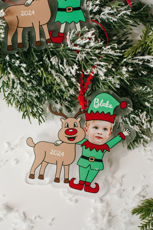 Custom Photo Elf Ornament