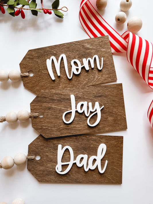 Wooden Christmas Stocking Tags