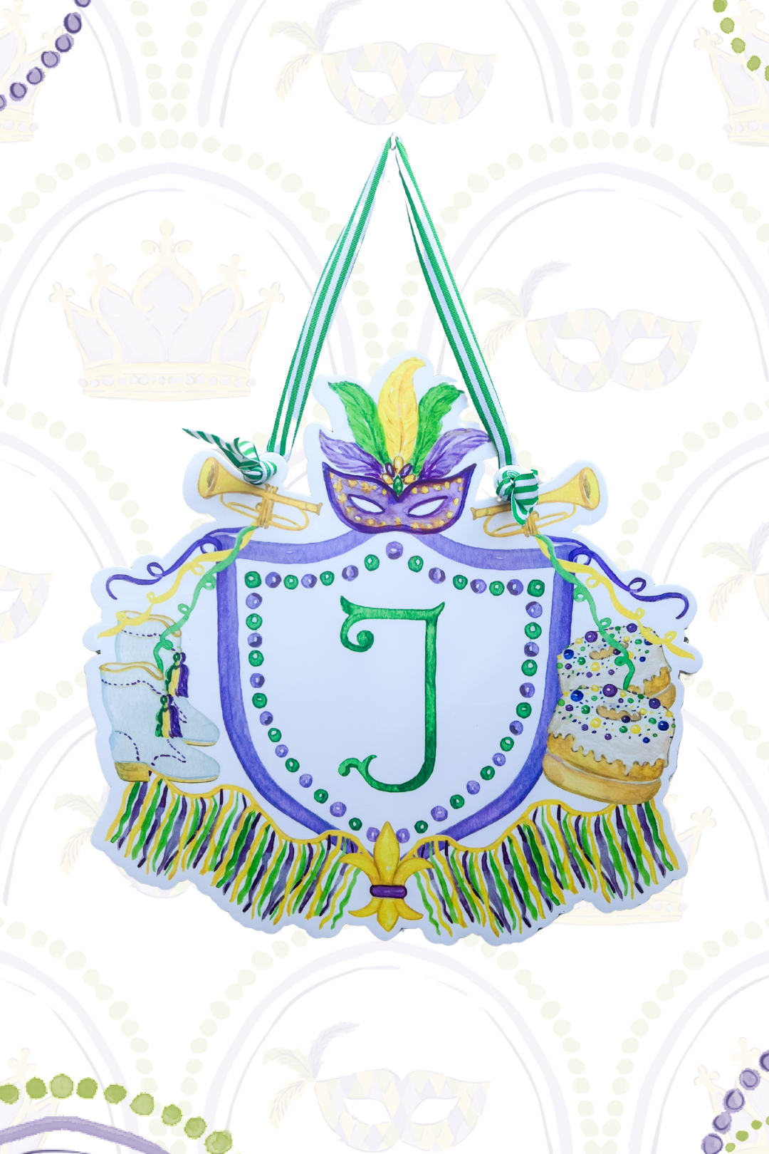 Mardi Gras Crest Door Hanger