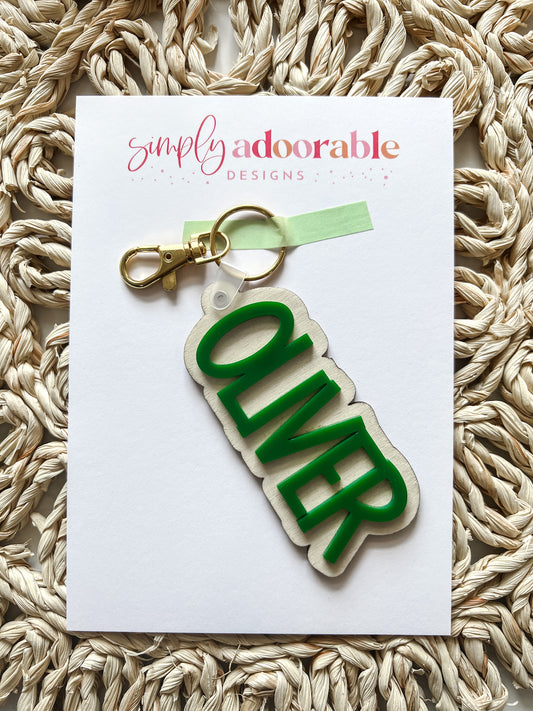 Acrylic Wooden Name Tag