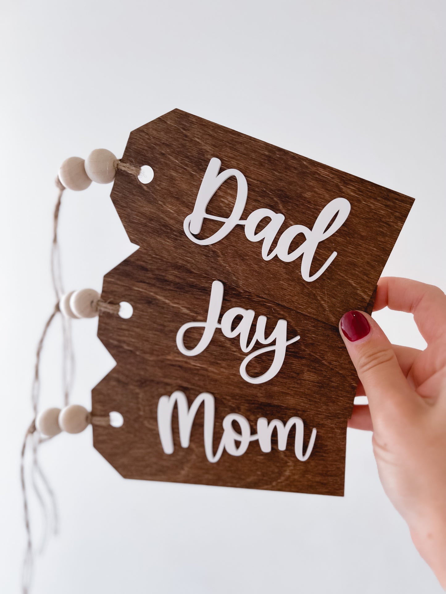 Wooden Christmas Stocking Tags