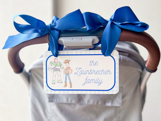 Woody & Buzz Gingham Stroller Sign