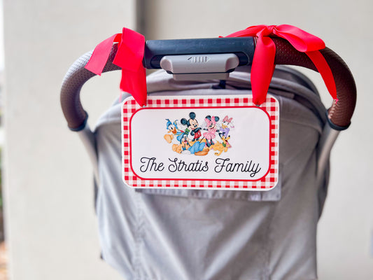 Mickey & Friends Gingham Stroller Sign