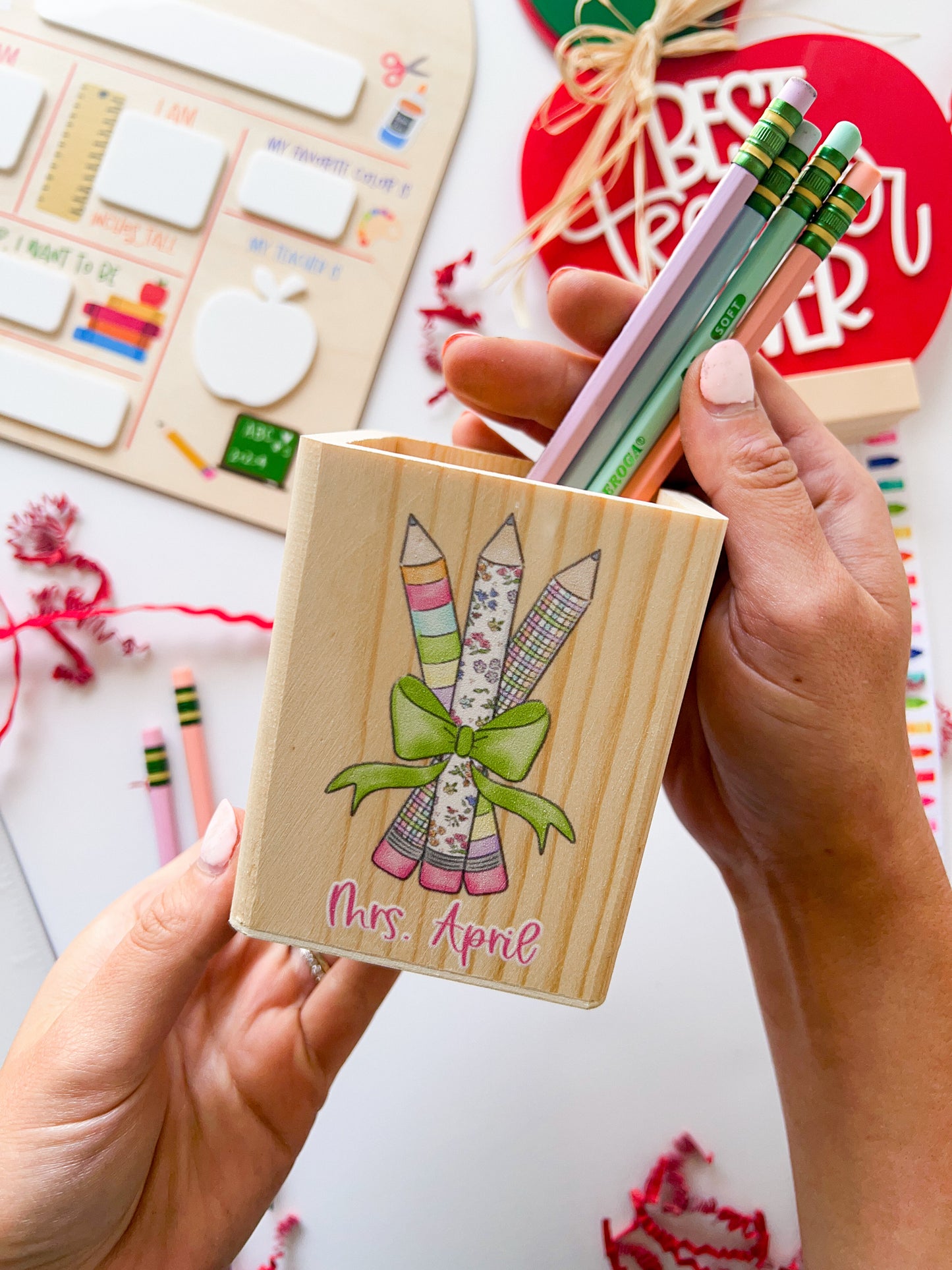 Floral Pencil Trio Holder