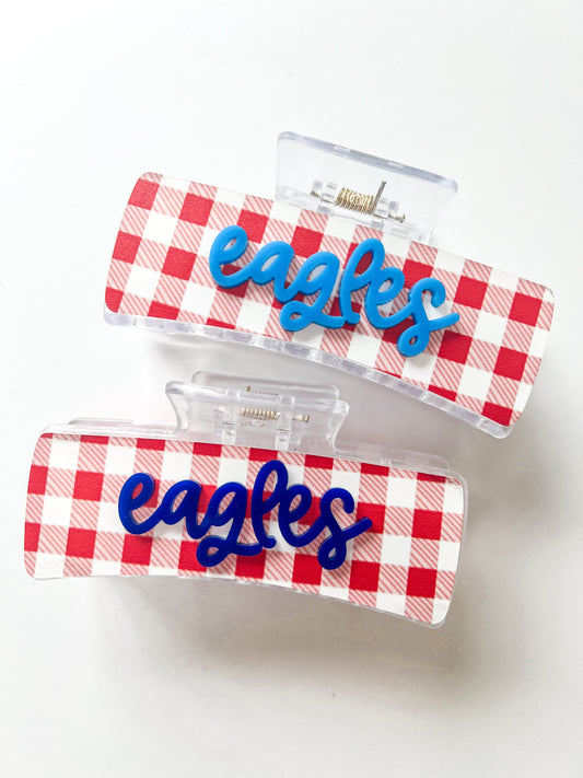 Red Gingham Claw Clip