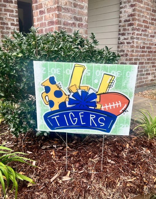 Tigers- Football Fan Yard Sign