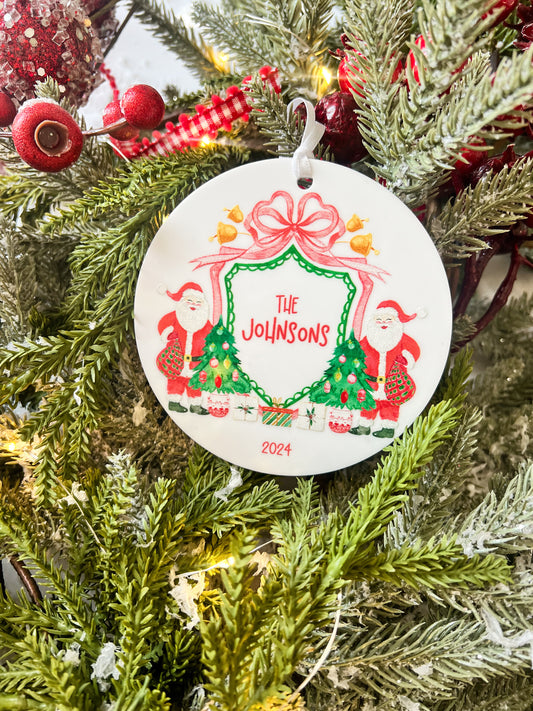 Watercolor Santa Ornament