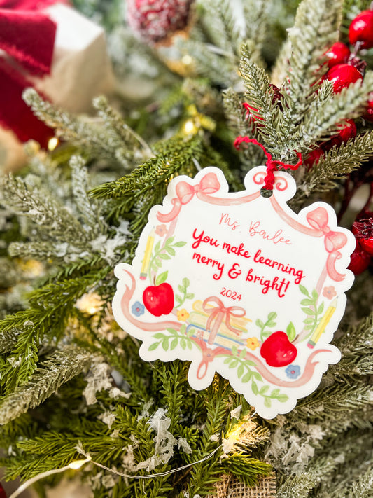 Watercolor Teacher Ornament