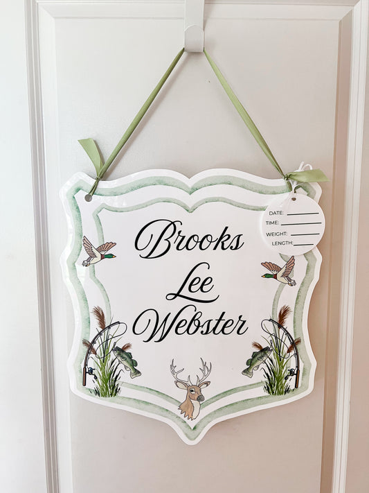 Hunting-Themed Hospital Door Hanger