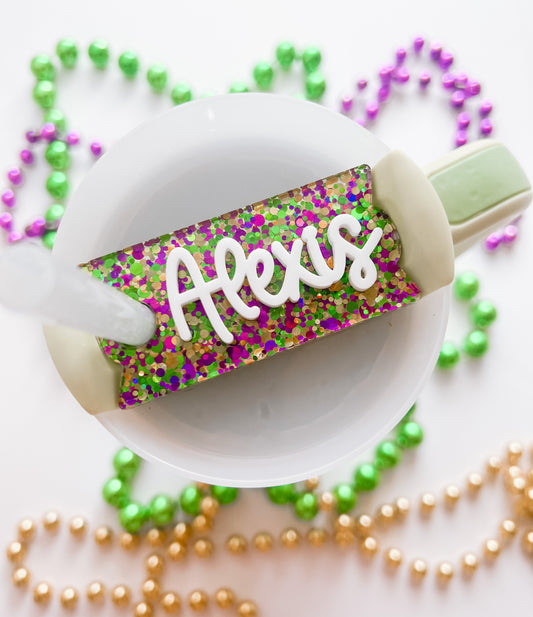 Mardi Gras Name Tag for Stanley