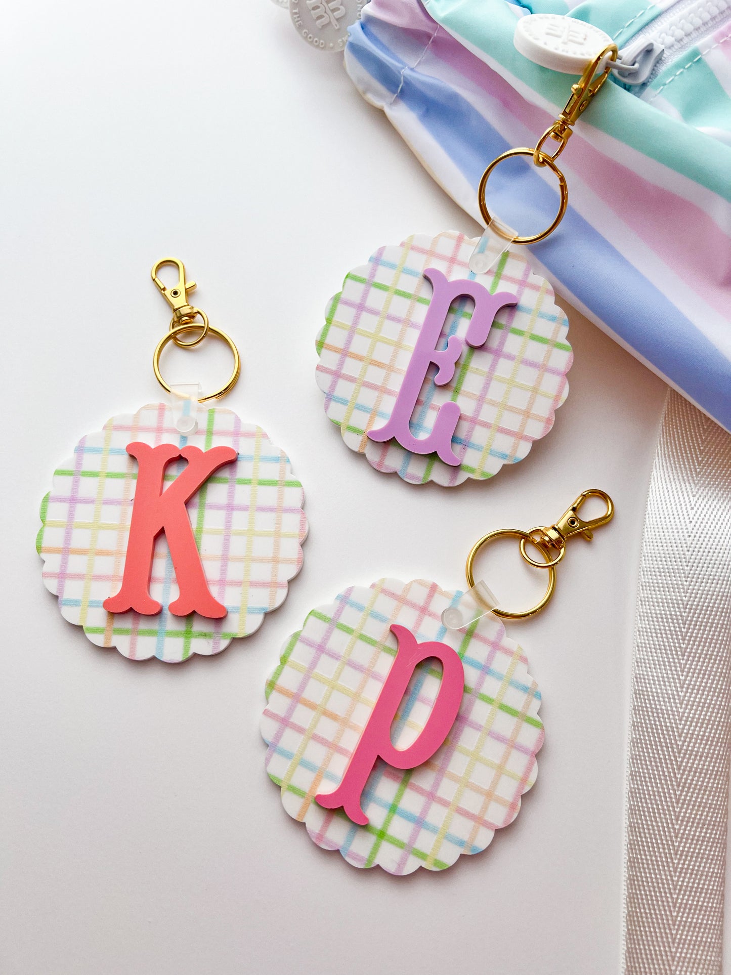 Scallop Monogram Bag Tag