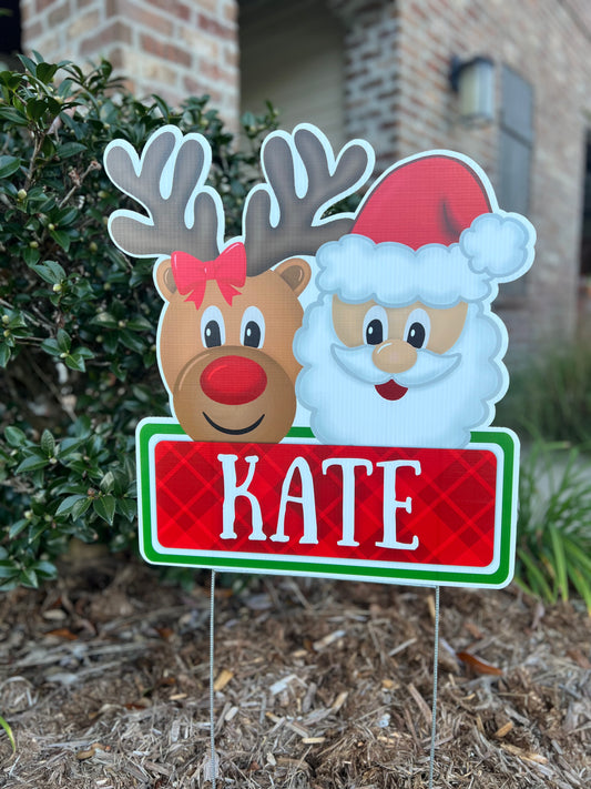 Reindeer Santa Sign