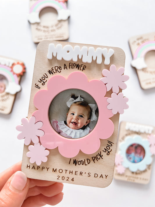 Fridge Flower Magnet (Pink)