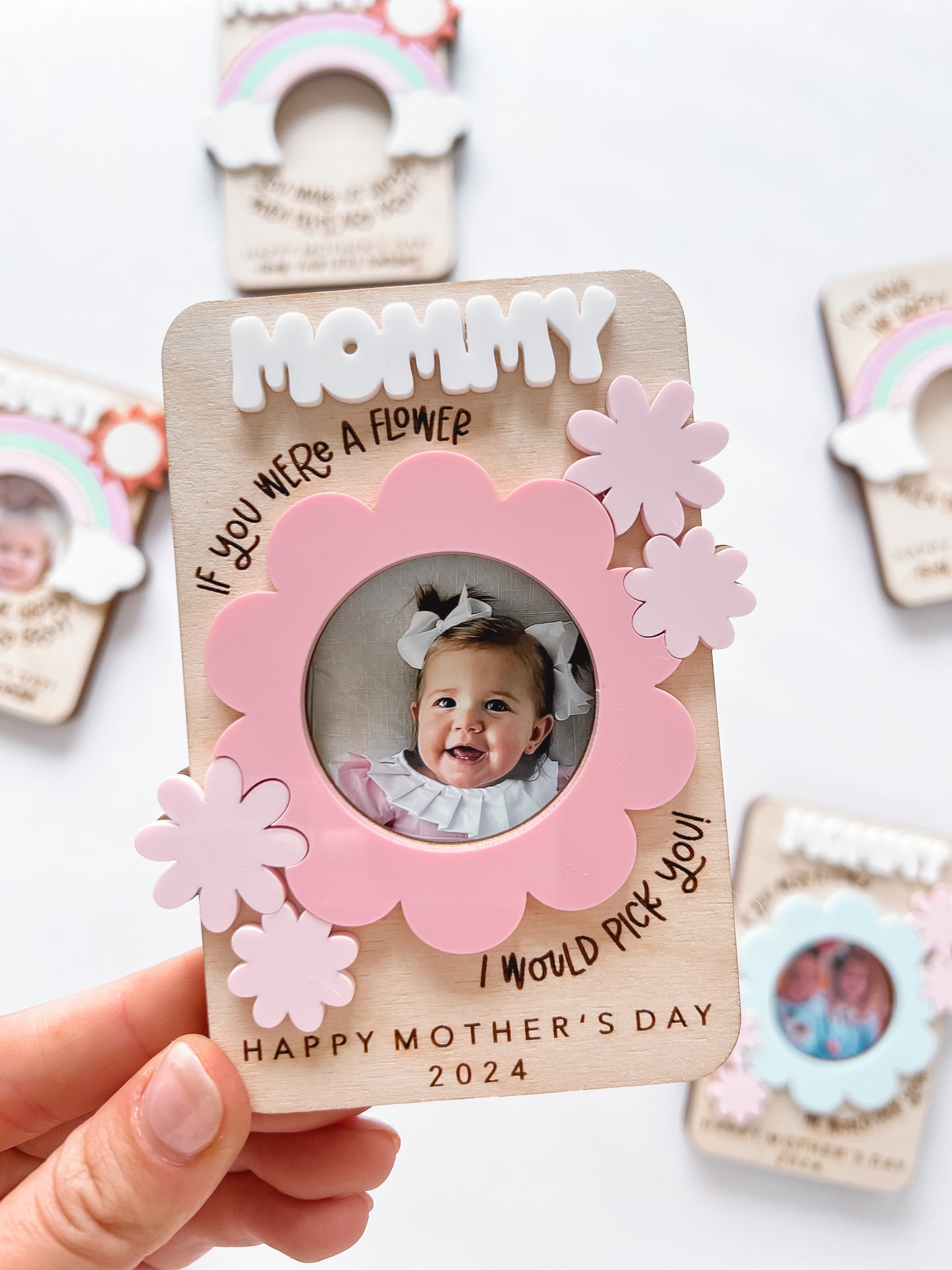 Fridge Flower Magnet (Pink)