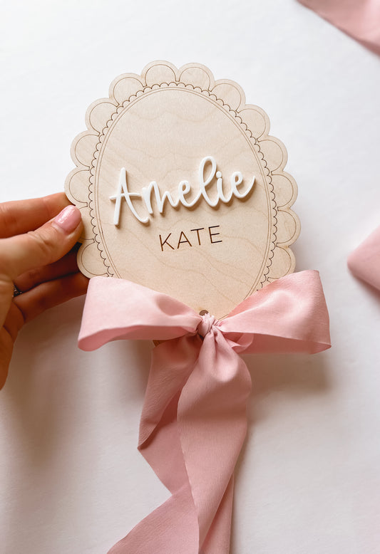 Wooden Lace Announcement Set