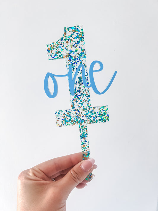 Confetti 1 Cake Topper