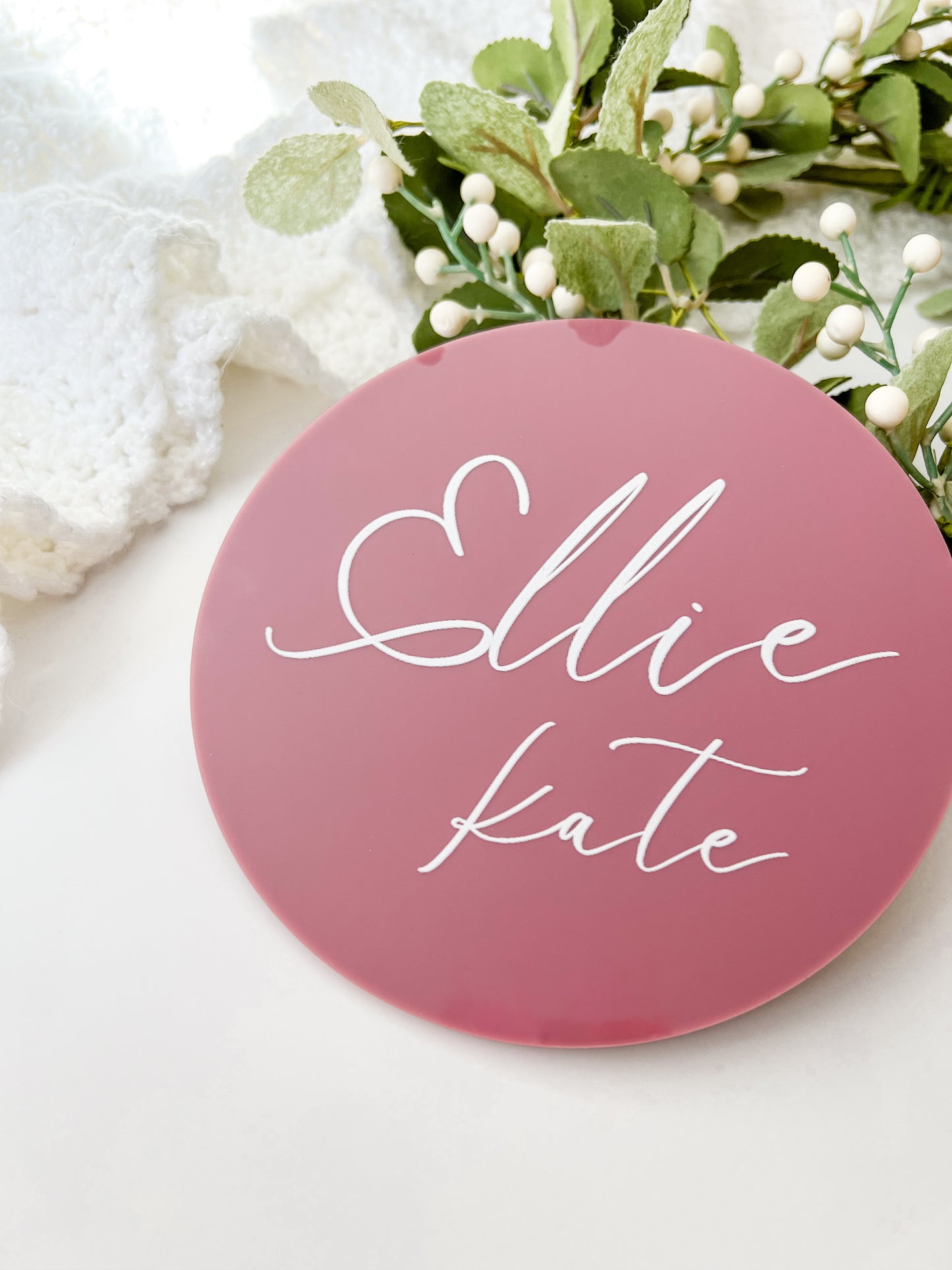 Mauve Acrylic Name Sign