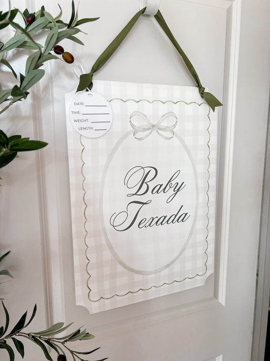 Neutral Baby Door Hanger