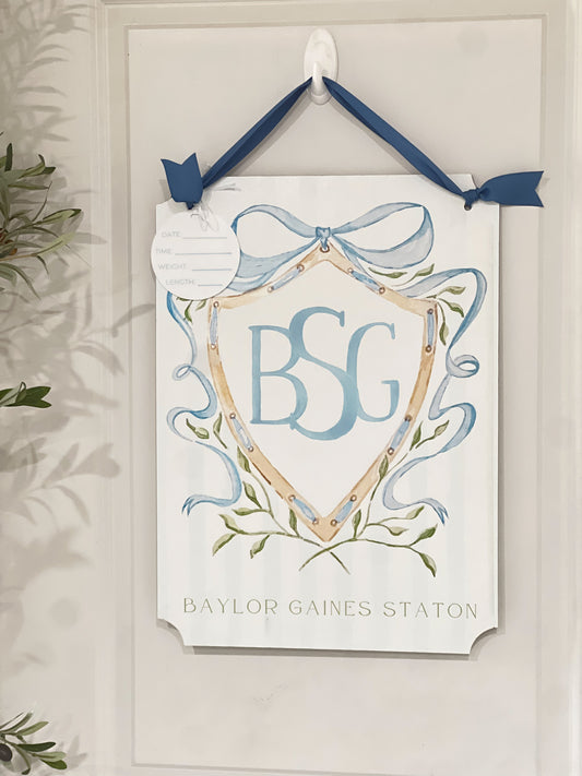 Classic Boy Baby Door Sign