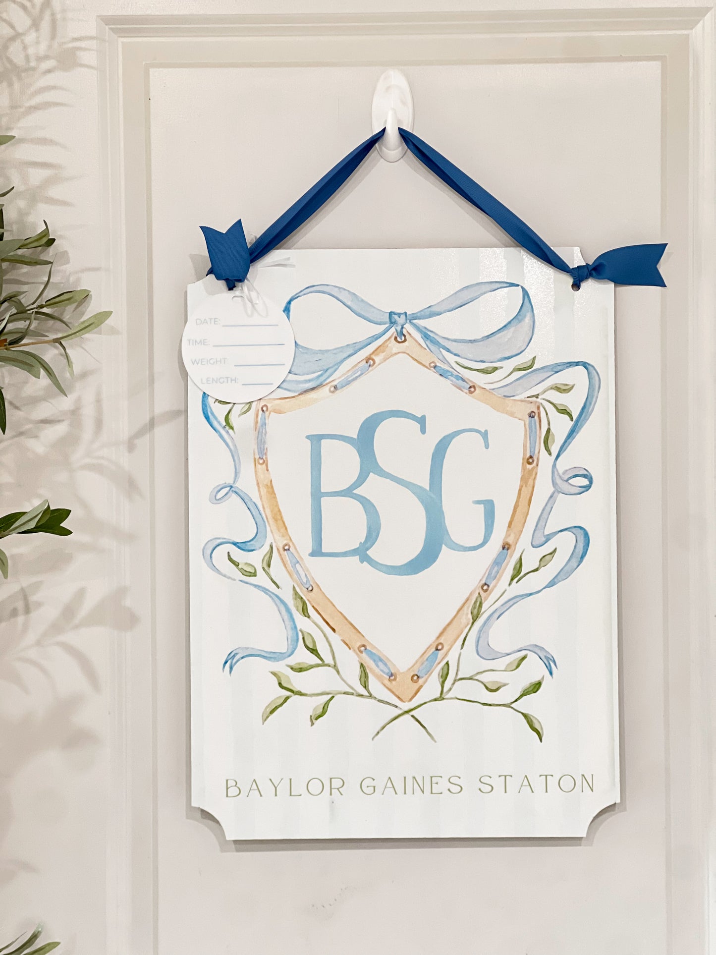 Classic Boy Baby Door Sign