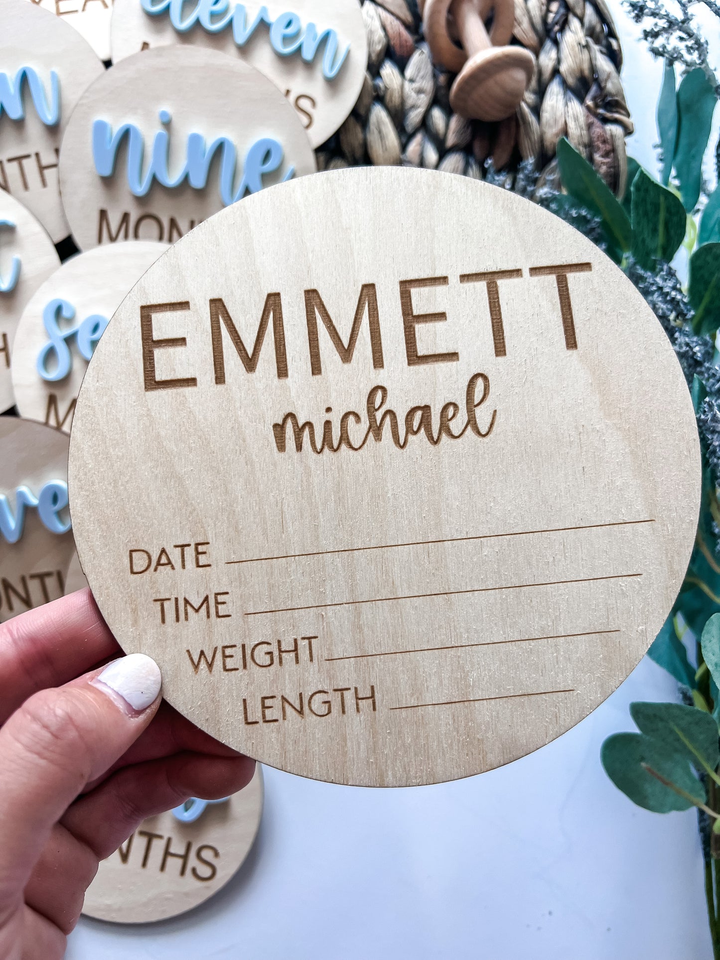 Name Announcement Sign With Birth Stats