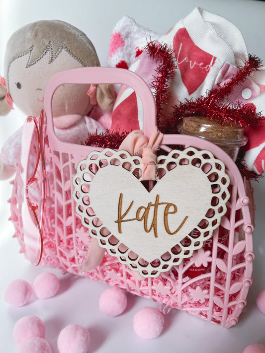 Rattan Heart Tags