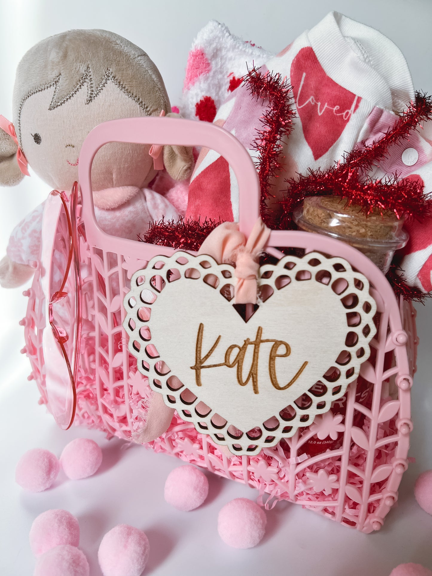 Rattan Heart Tags