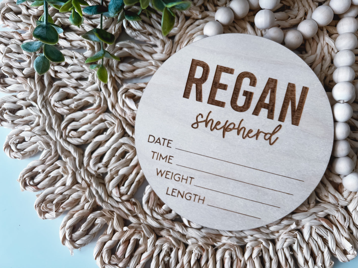 Baby Announcement Sign With Birth Stats