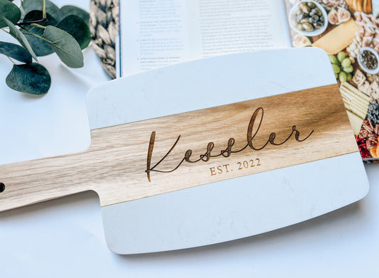 Large Marble Personalized Charcuterie Board