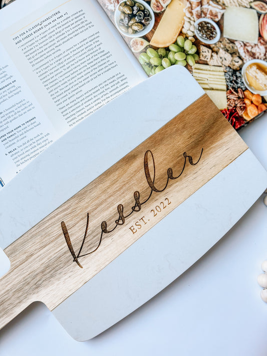 Large Marble Personalized Charcuterie Board