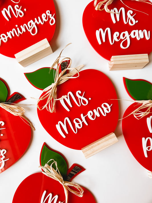 Personalized Apple Desk Sign