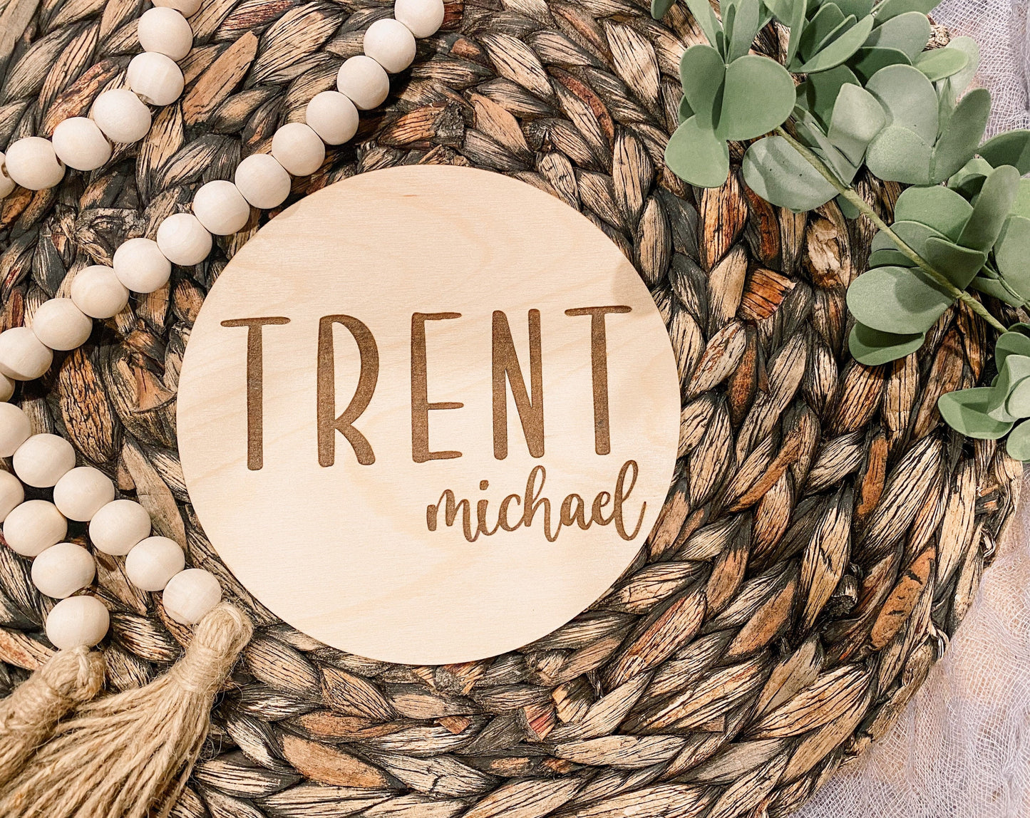 Engraved Wooden Name Sign