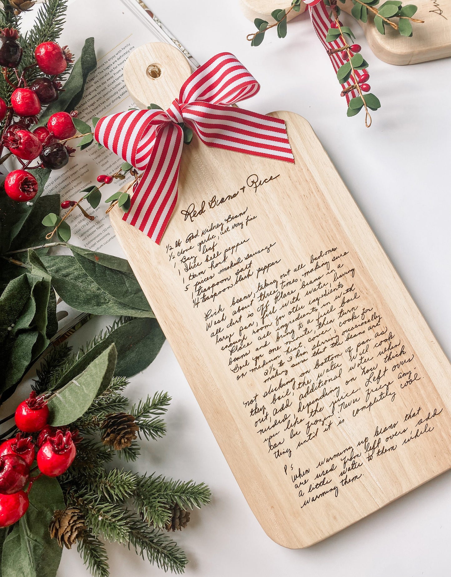 Christmas Handwritten Recipe Cutting Board