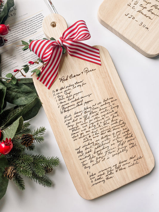 Christmas Handwritten Recipe Cutting Board