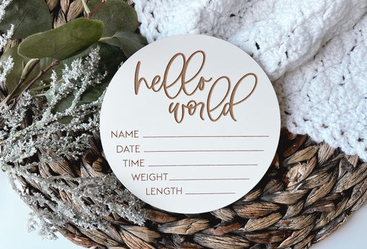 White Hello World Milestone Disk