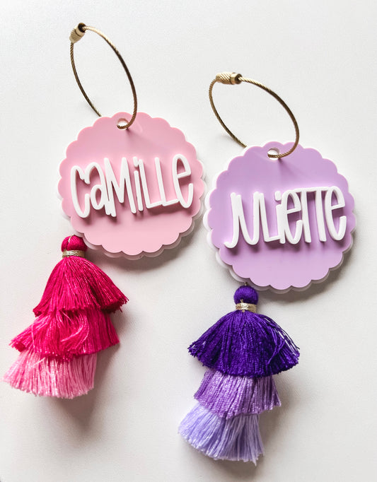 Scalloped Name Keychain