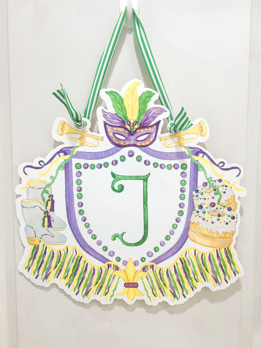 Mardi Gras Crest Door Hanger