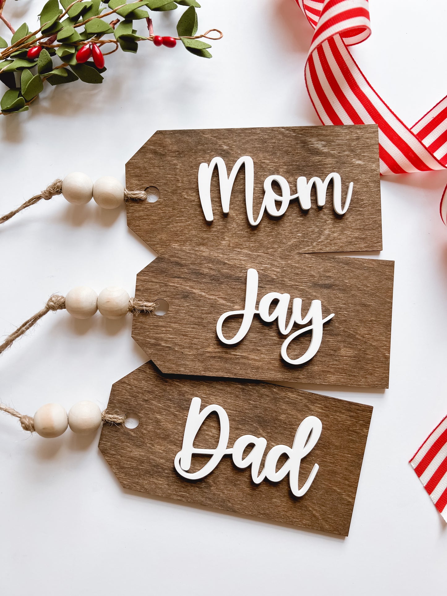 Wooden Christmas Stocking Tags