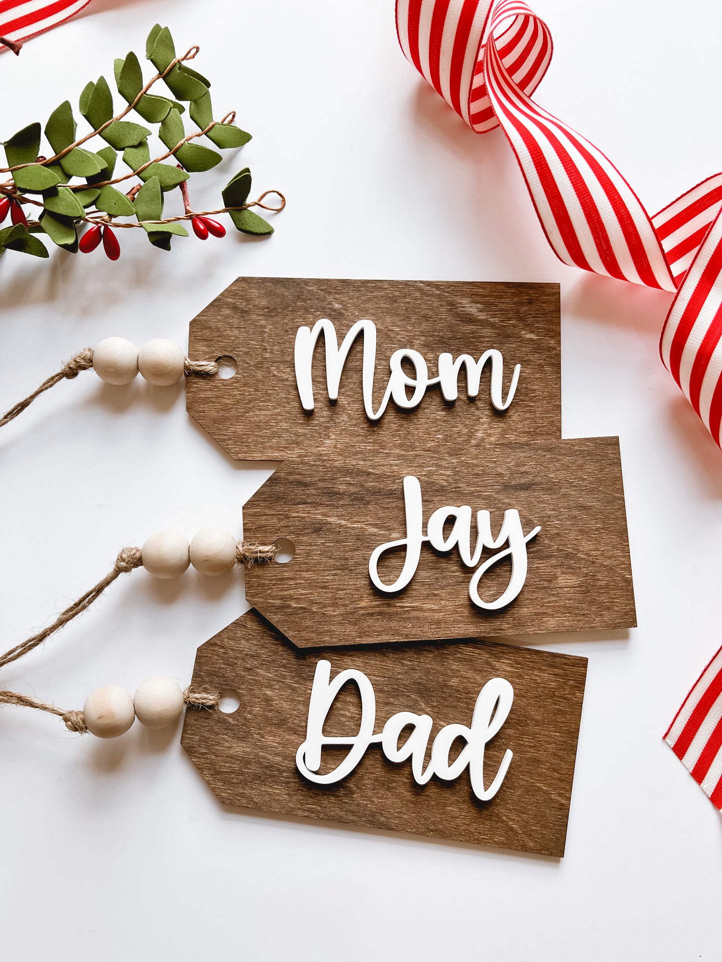Wooden Christmas Stocking Tags
