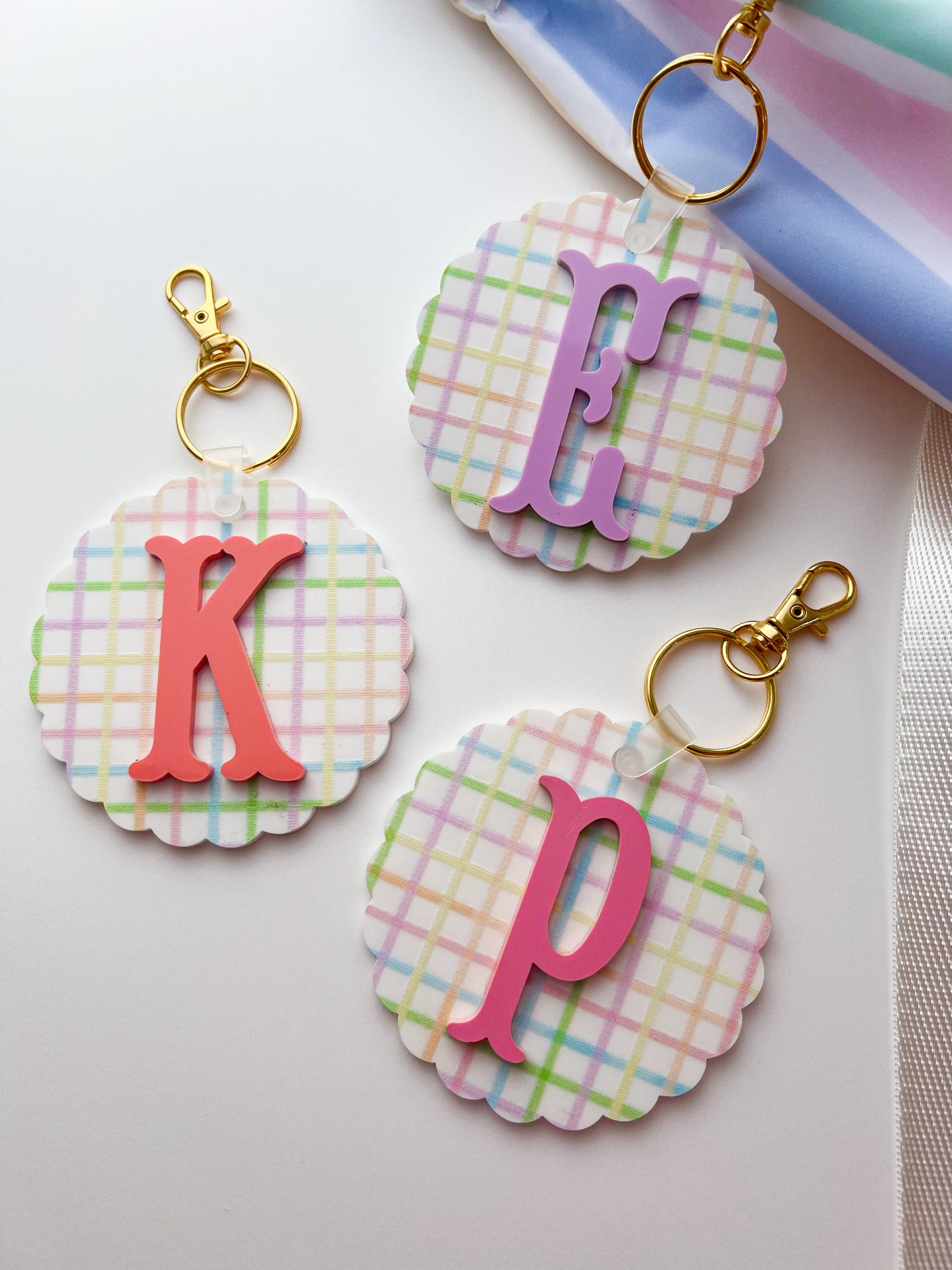 Scallop Monogram Bag Tag