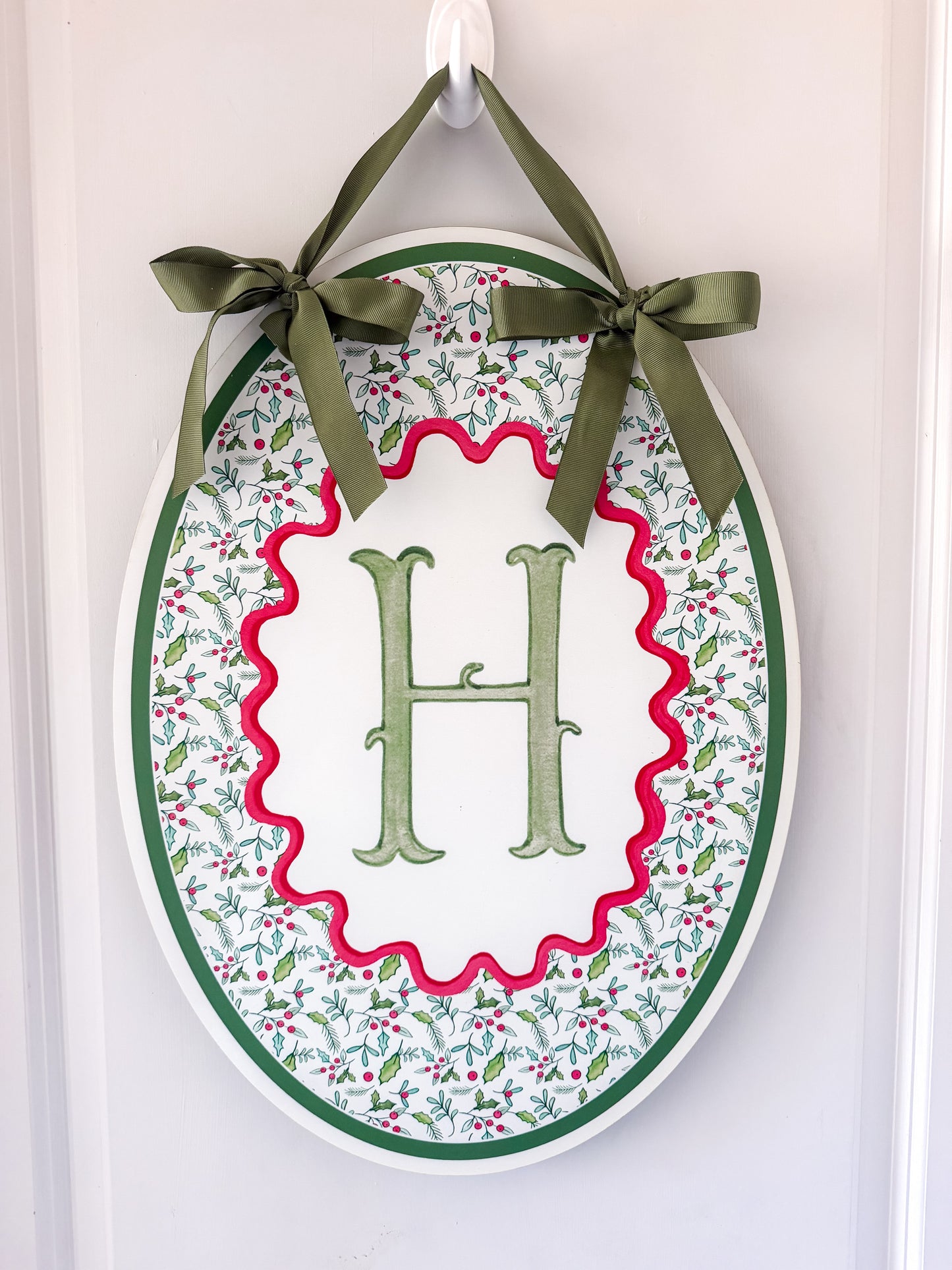 Holly Berry Monogram Sign