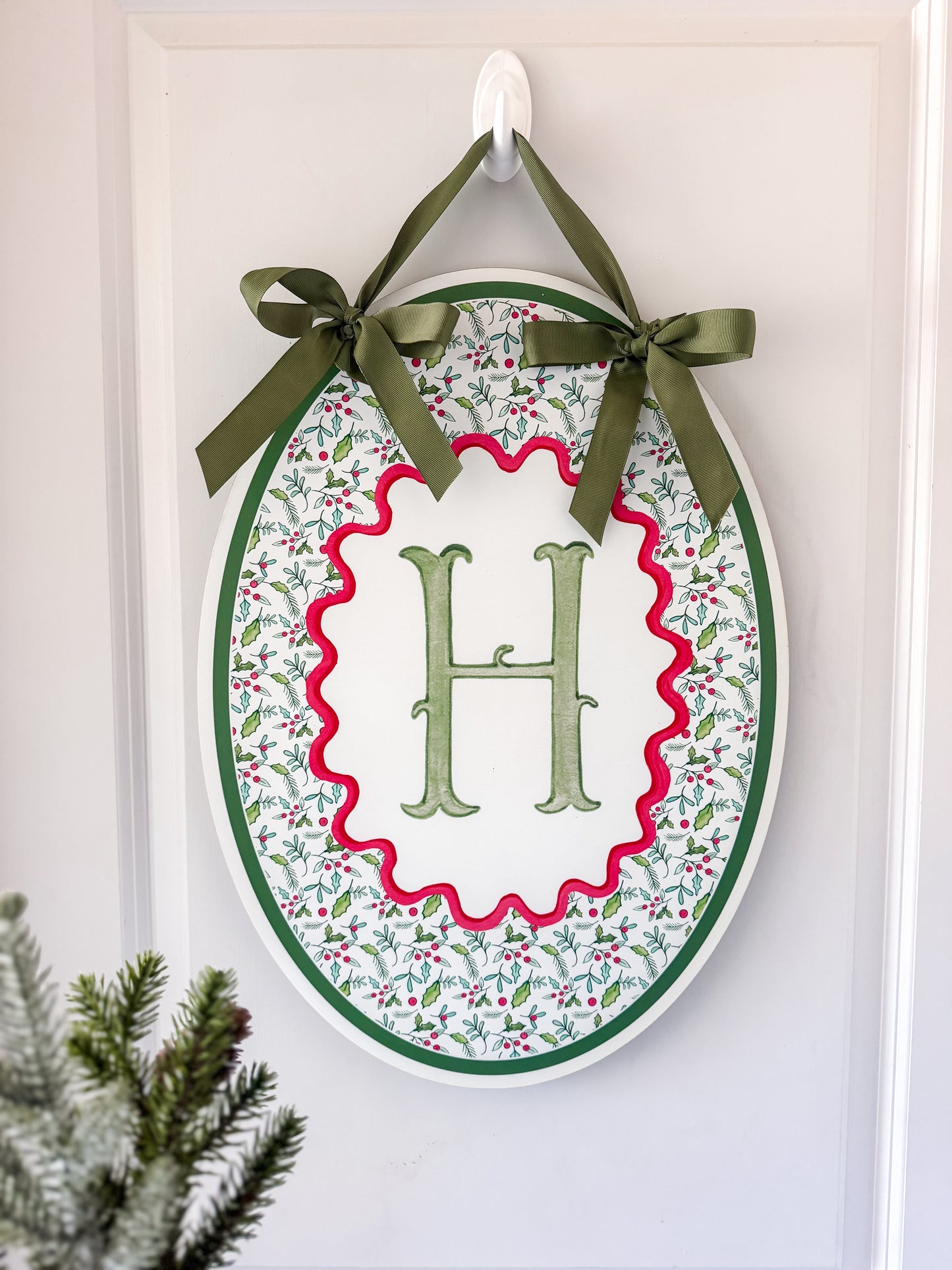 Holly Berry Monogram Sign