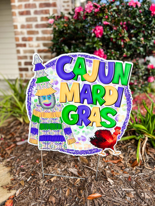 Cajun Mardi Gras Yard Sign