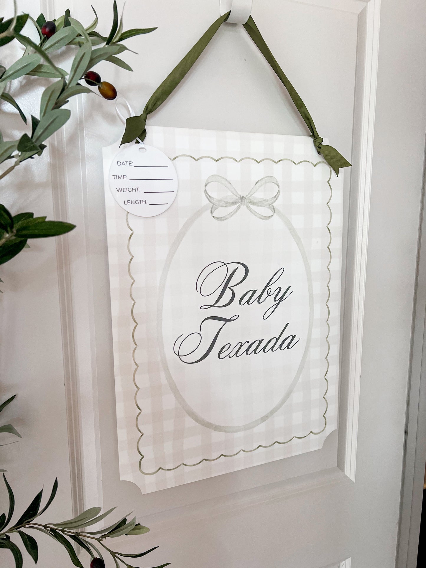 Neutral Baby Door Hanger