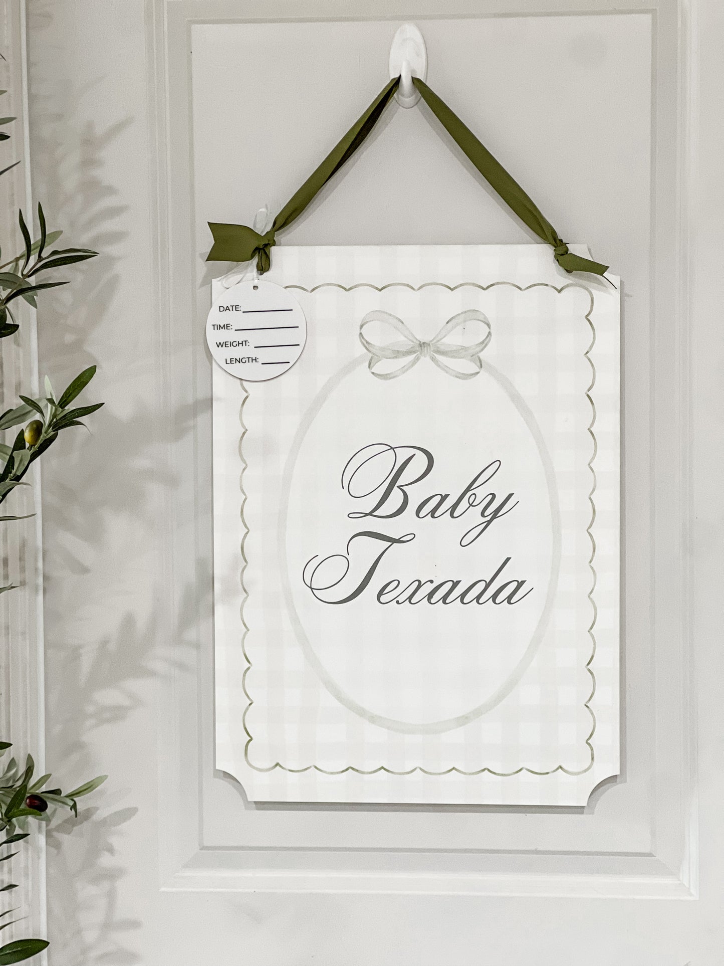 Neutral Baby Door Hanger