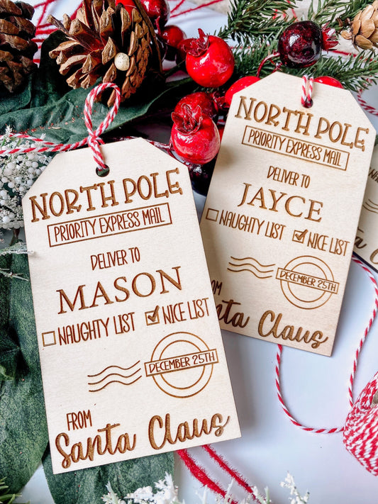 Christmas Stocking Santa Tags