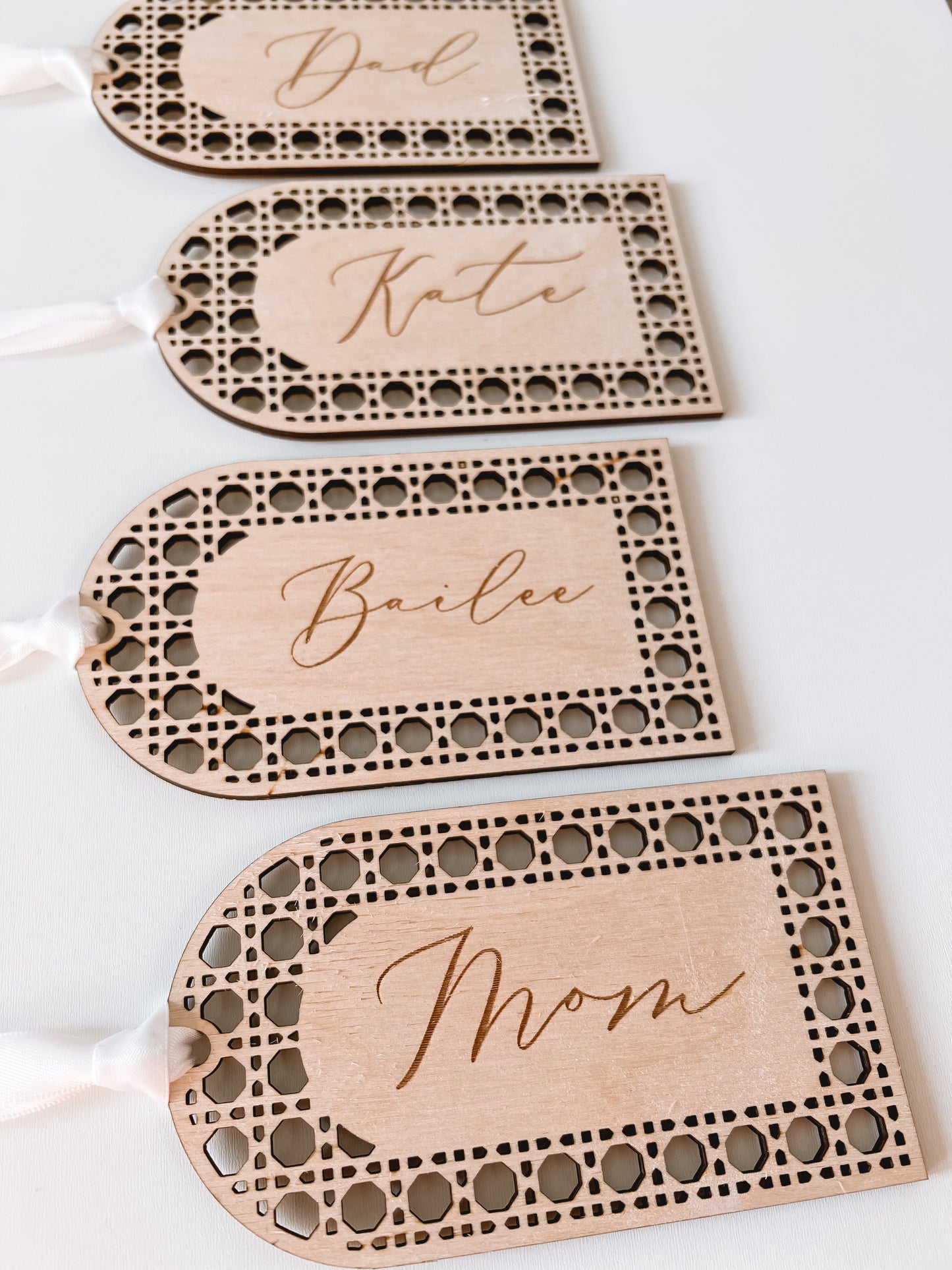 Rattan Christmas Tags